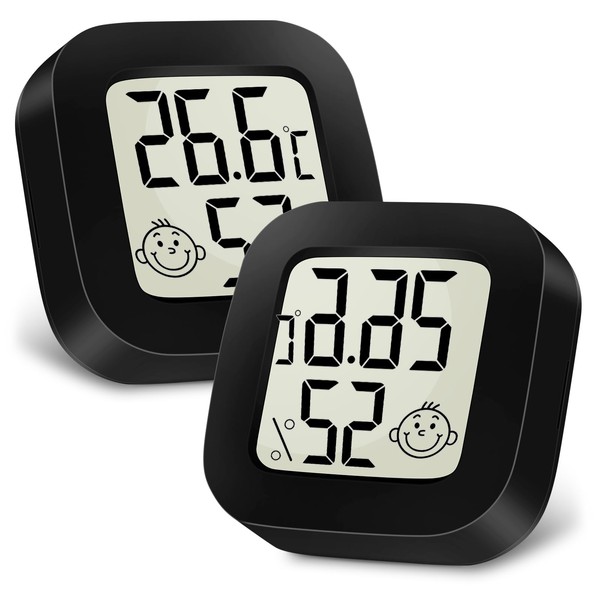 Ainiv 2PCS Digital Hygrometer Indoor Thermometer, Mini Room Thermometer with