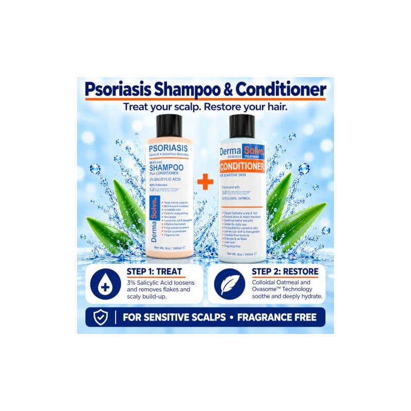 Dermasolve Champú Medicado Sin Caspa y Psoriasis Del Cuero Cabelludo