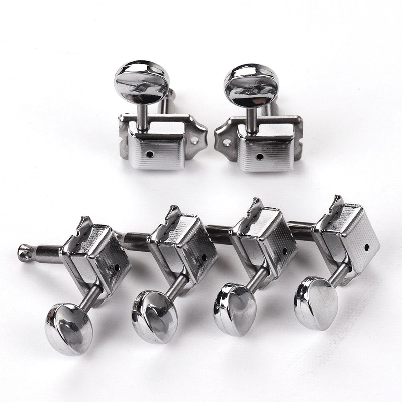 6 In-Line Semi-Closed Guitar Locking Tuners Tuning Pegs Machines Heads