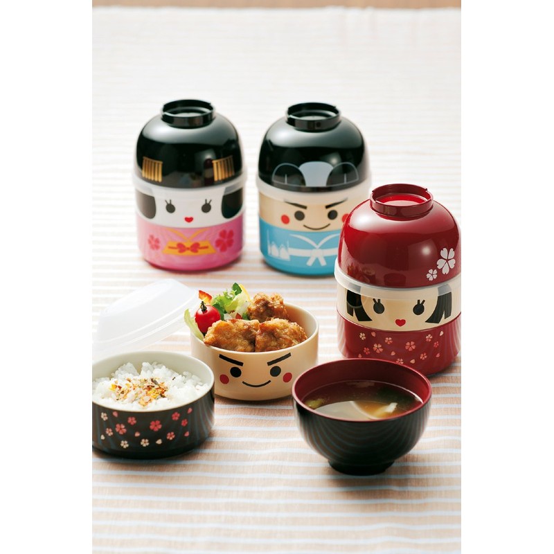 HAKOYA large Kokeshi bunk lunch beckoning cat black 52680