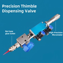 KZU Precision Thimble Dispensing Valve, Glue Dispenser Valve with Micrometer and 304 Stainless Steel Cartridge for UV Glue White Glue Lubricant Grease Ink, Adjustable Glue Output