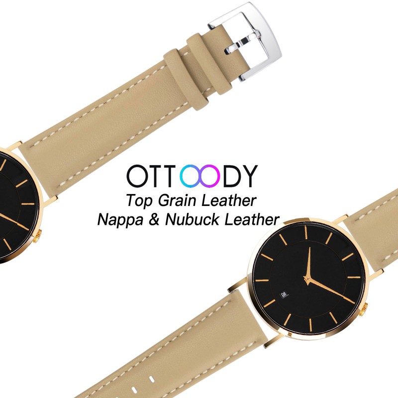 [OTTOODY] Genuine Leather Watch Band, Watch Strap 22mm, 21mm, 20mm,