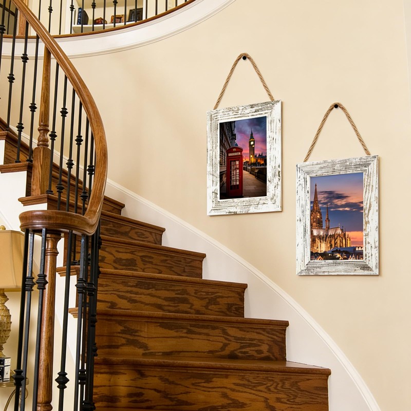 VMUZEDER 5x7 Wall Hanging Picture Frames Collage with 2 Frames