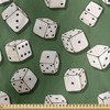 Lunarable Casino Fabric by The Yard, Cartoon Style Dices Pattern