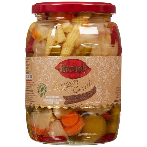 Berrak Rich Mixed Pickles 1000gr glass (Made in Turkey)