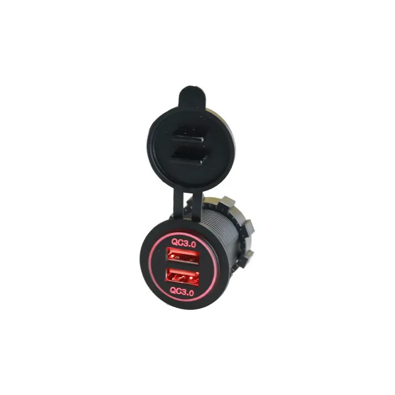 12v 2.1a Para Cargador Iluminado Usb Doble Salida Coche Moto