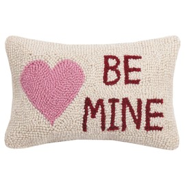 Peking Handicraft 30KSL727C12OB Be Mine Heart Hook Wool and Cotton Pillow, 8 X 12' inch, Multicolor