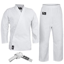 Hawk Sports Karate Uniform for Kids & Adults Lightweight Student Karate Gi Martial Arts Uniform with Belt ((1 (4'6'' / 90lbs)