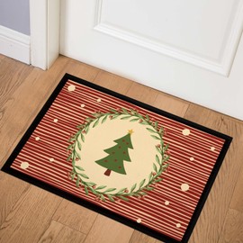 MoonWorks® Doormat Christmas Tree Welcome to Advent Non-Slip and Washable Black 60 x 40 cm