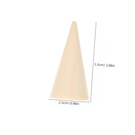 10pcs Diy Cone Craft Accessories Unpainted Wooden Cone Shape Ornaments Height for Painting Decorating and Diy Projects