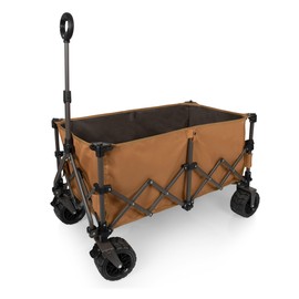 PICNIC TIME Wilderness Wagon Folding Wagon, Wagon Cart, Sport Utility Wagon, Beach Wagon Collapsible, (Brown & Gray)