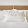PURE STRAWBERRY THIEF EMBROIDERY PILLOWCASE OXFORD SILVER/WHITE