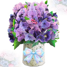 Paper Flower Card Pop Up, 3D Bouquet Popup Greeting Cards with Blank Notes and Envelope, Pop up Cards All Occasion for Birthday, Mother's Day, Anniversary, Graduation, Get Well, Welcome Back Card