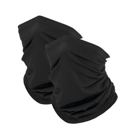 JHYWELL Neck Gaiter Face Cover, Cooling UV Protection Mask, Black Windproof Bandana for Skiing, Fishing, Hiking, Cycling Hunting (Black Pack)
