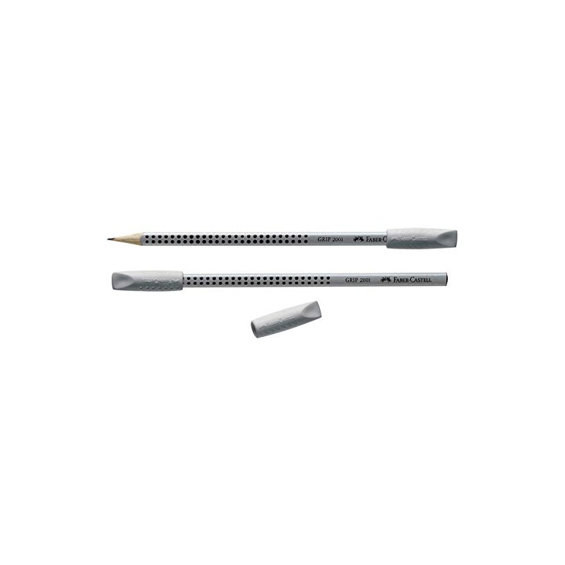 Faber-Castell Grip Eraser Caps, Grey, Pack of 2