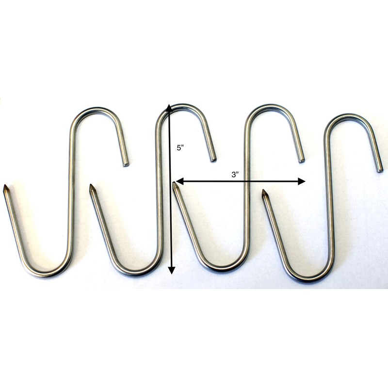 Stainless Meat Hooks, Smoker Hook, 5", 4 Pack