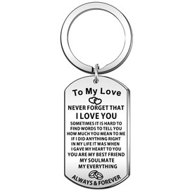 JETTOP to My Love Valentine Gifts for Women and Men,Key Chain Wedding Anniversary Keyring for Husband Wife Boyfriend Girlfriend Him Her Couple