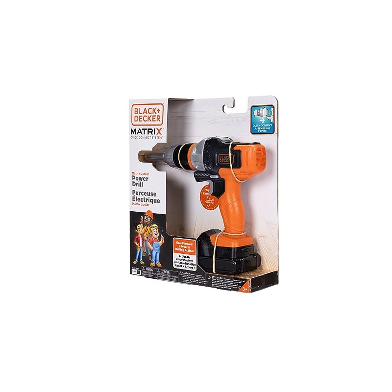 BLACK+DECKER Matrix Jr. Power Drill Kids Tools Play Toy with