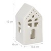 Relaxdays Ceramic Tea Light House, Light House for 1 Tea