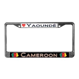 CafePress Yaounde, Cameroon License Plate Frame Chrome License Plate Frame, License Tag Holder