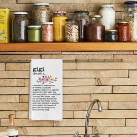 Qpenm Gigi Grandma Gifts Kitchen Towels,Grandmother Gifts Kitchen Dish Towels for Home Kitchen Bathroom,Thoughtful Hand Towel Gifts for Grandma,Tea Towel Gifts for Grandma(16×24)