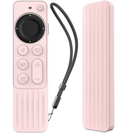 Silicone Case Compatible with The 2021/2022 Apple TV Siri Remote (2nd Gen/3rd Gen), Anti-Slipping Durable Full Protection Perfect Access, Shock Absorption Washable Case (Pink)
