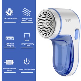 Fabric Shaver, Lint Remover for Clothes, 6 Leaf Blades, Rechargeable Clothes Shaver Pill Remover, Electric Sweater Defuzzer, Sweater Shavers to Remove Pilling, Couch, Fuzz, Furniture