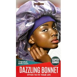 DONNA DAZZLING BONNET SLEEP CAPS FOR WOMEN PURPLE SUPER JUMBO
