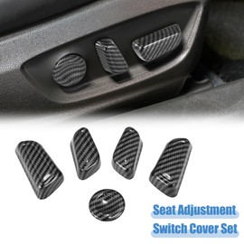 X AUTOHAUX 5 in 1 Seat Adjustment Button Knob Switch Cover Trim Set for Toyota Camry 2018 2019 2020 2021 2022 Left Right Knob Switch Cover Carbon Fiber Pattern