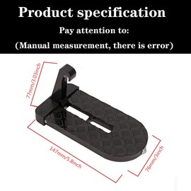 Car Multi-Function Door Step, Foldable Door Lock Hook Accessories Support feet Stand, Glass Breaker Safety Hammer, Easy Roof Access Universal Fit for Most Car, SUV, Truck (Black)