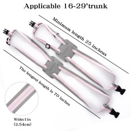 Travel Belt for Luggage Straps Add a Bag Bungees Luggage Strap Over Handle Suitcases Belt for Carry On Bag Elastic Belt Adjustable Suitcase Strap Airport Travel Accessories (Pink/Grey 1pcs)