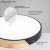 LED Ceiling Light Fixture, Modern 12" Minimalist Round Wood Flush