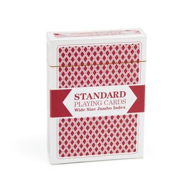 Brybelly Single Red Deck, Wide Size, Jumbo-Index, Plastic-Coated Playing Cards