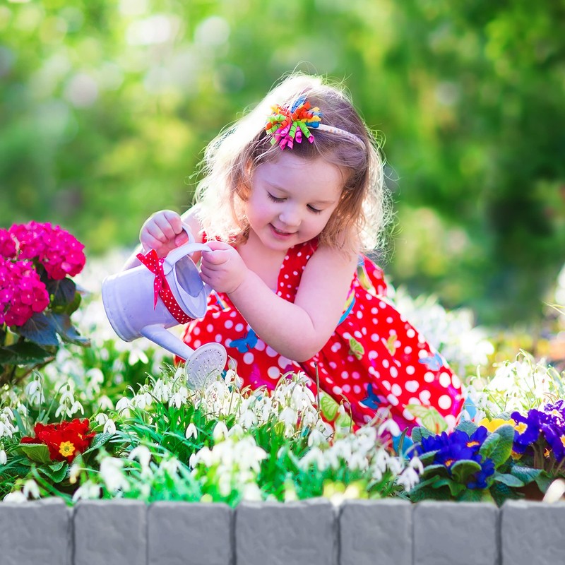 Relaxdays 10-Piece Border for Flower Beds, Stone Look, H x