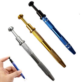 3Pcs 4 Prongs Grabber for Tiny Piercing Ball 4 Prong Grabber Tool Small Bead Holder Push-in Syringe Type Tool Stainless Steel Pick Up Tool for Small Parts Jewelry Metal Piercing Ball Holder Tool