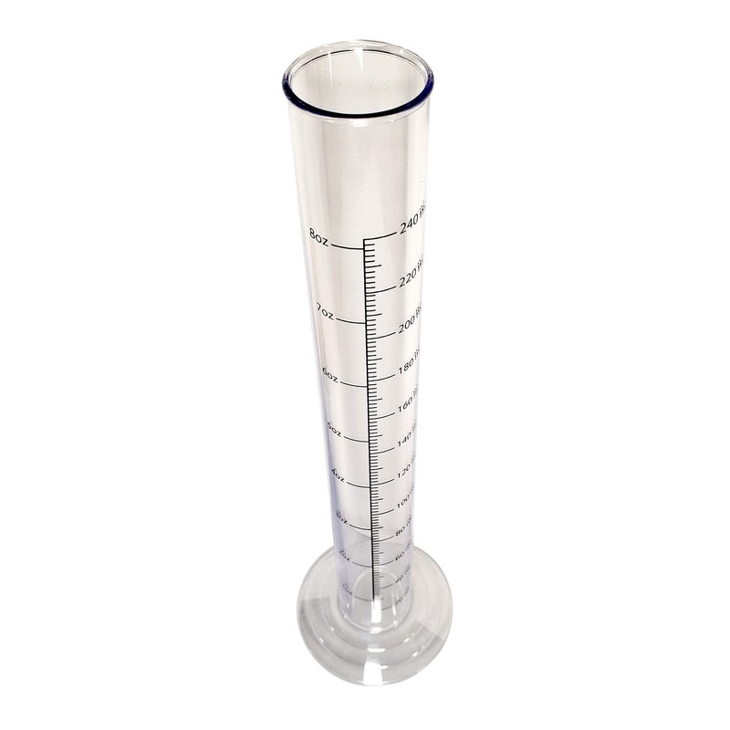 12” Plastic Hydrometer Test Jar One-Piece