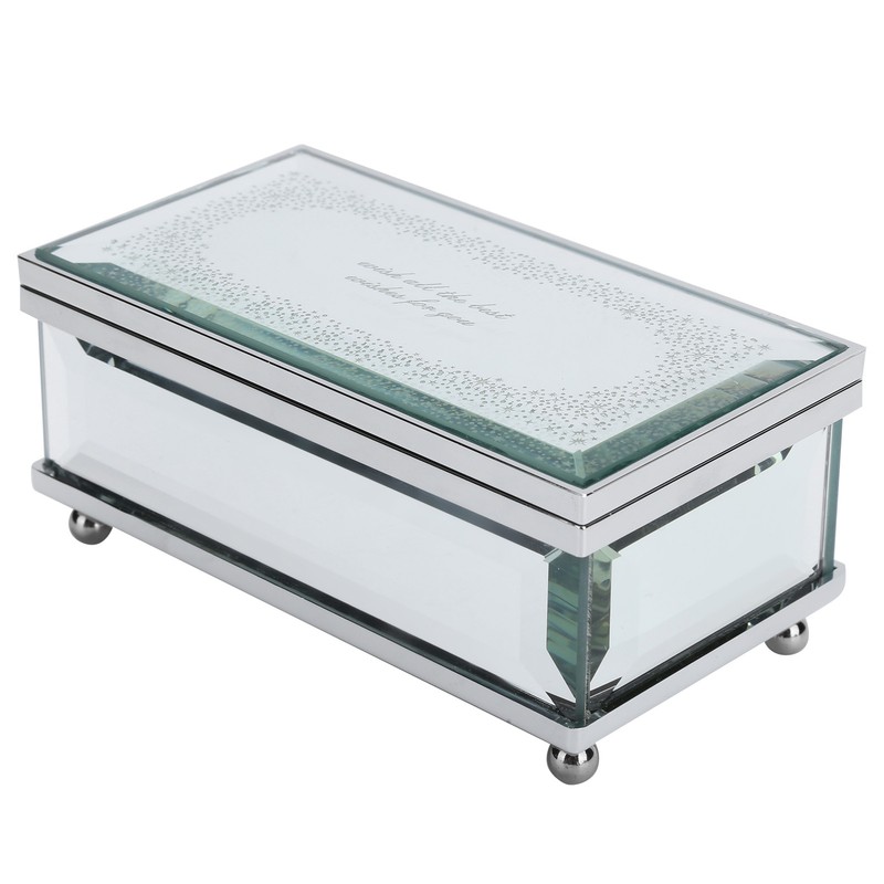 Glass Mirror Music Box Musical Jewelry Storage Case for Girlfriend