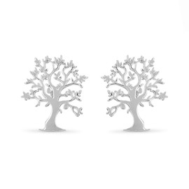 Boma Jewelry Sterling Silver Tree of Life Nature Stud Earrings