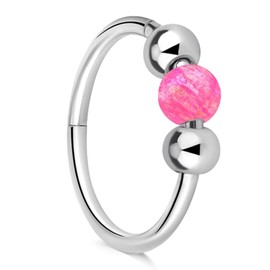 AceFun Nose Piercing Ring 18G 8 mm / 10 mm Nose Ring Piercing Ear Septum Piercing Helix Ring Nostril Tragus Conch Clicker Lip Piercing Hypoallergenic White Blue Pink Opal Nose Rings for Women,