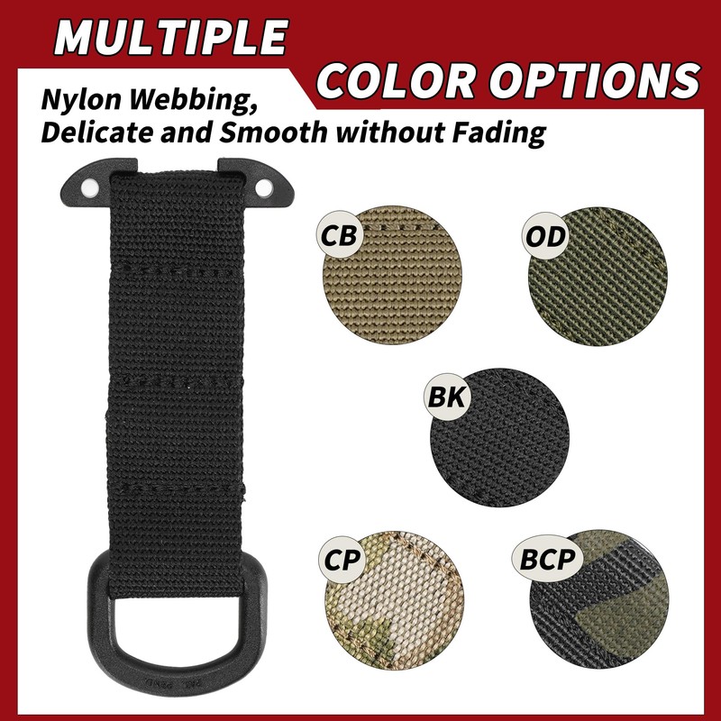 SIVIGEAR Tactical Gear Clip with D Ring Hook, T-Mount Molle