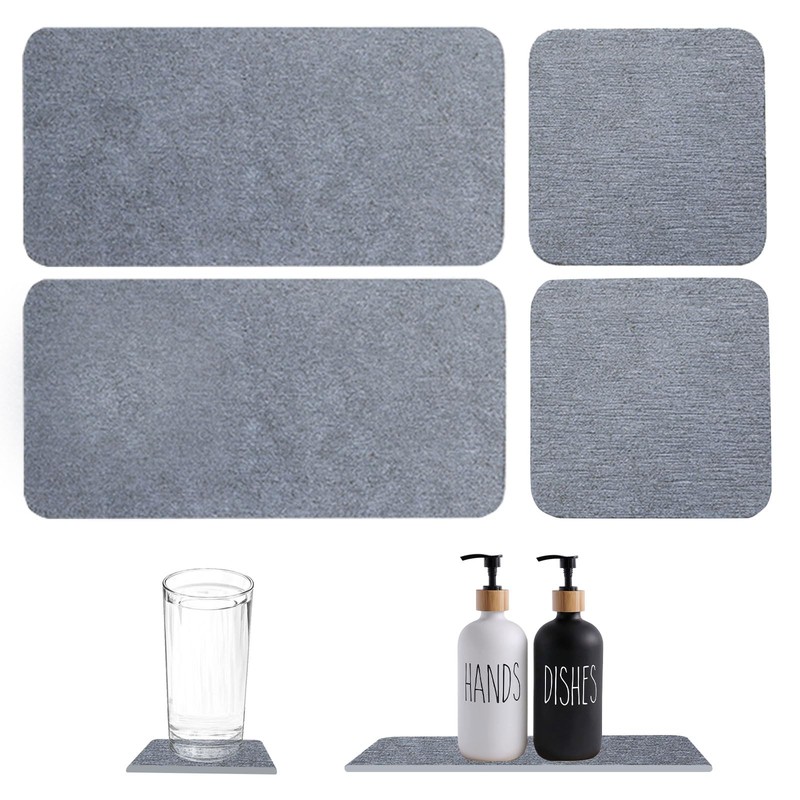 GAESHOW Pack of 4 Water-Absorbent Diatomite Drink Coasters, Quick Drying