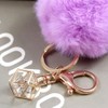 Wisafory Pompoms Key Ring with Rhinestone Faux Fur Bag Pendant