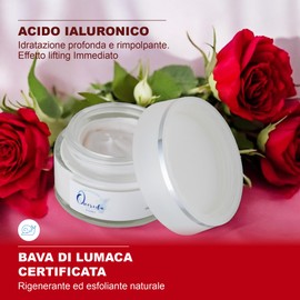 Querida Anti-Age reparierende Gesichtscreme mit zertifiziertem Schneckenschleim – Sonnenschutz LSF 15 – mit Hyaluronsäure und Easyliance – Behandlung gegen Flecken und Falten – Made in Italy – 50 ml