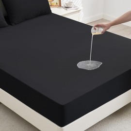 mafudoxi Mattress Protector 90 x 200 cm Waterproof, Fitted Sheet, Mattress Protector Breathable, Mattress Topper for Mattresses up to 30 cm, Washable Incontinence Pad, Moisture Protection, Bed Sheet