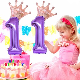 40 Inch Rose Gold Crown Number 11 Balloons, 11th Birthday Balloons for Men Women, Purple 11th Celebration Decor Happy 11th Birthday Party,11th Party Decoration Wedding Anniversary Events Supplies