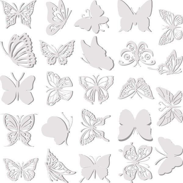 24 Pieces Large Size Butterfly Anti-Collision Window Stickers Translucent Dusted