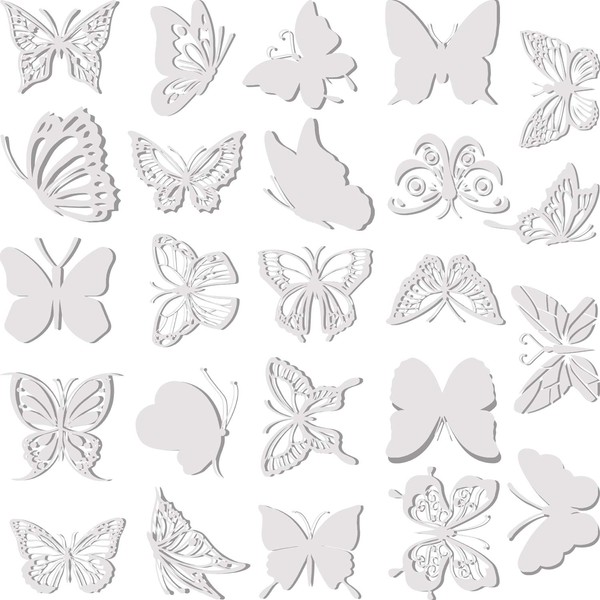 24 Pieces Large Size Butterfly Anti-Collision Window Stickers Translucent Dusted Alarm Bird Stickers Window Decals Prevent Bird Strikes on Doors and Windows Glass Decor