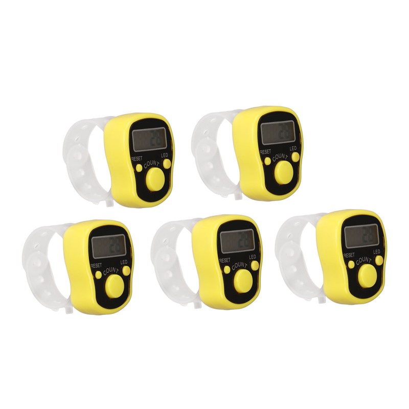 5PCS Finger Counter Adjustable Reset Button 5 Digit Number Hand