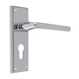 Carlisle Brass Serozzetta Dieci Lever On Backplate - Euro 47.5mm - Polished Nickel - Includes A Pair of Handles & Fixings