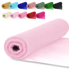 Soft Pink Tulle Fabric Rolls 54 Inch x 10 Yards Large Mesh Tull Bolt for Wedding, Garden Netting, Tutu Skirt, Party Decoration and Craft Supplies